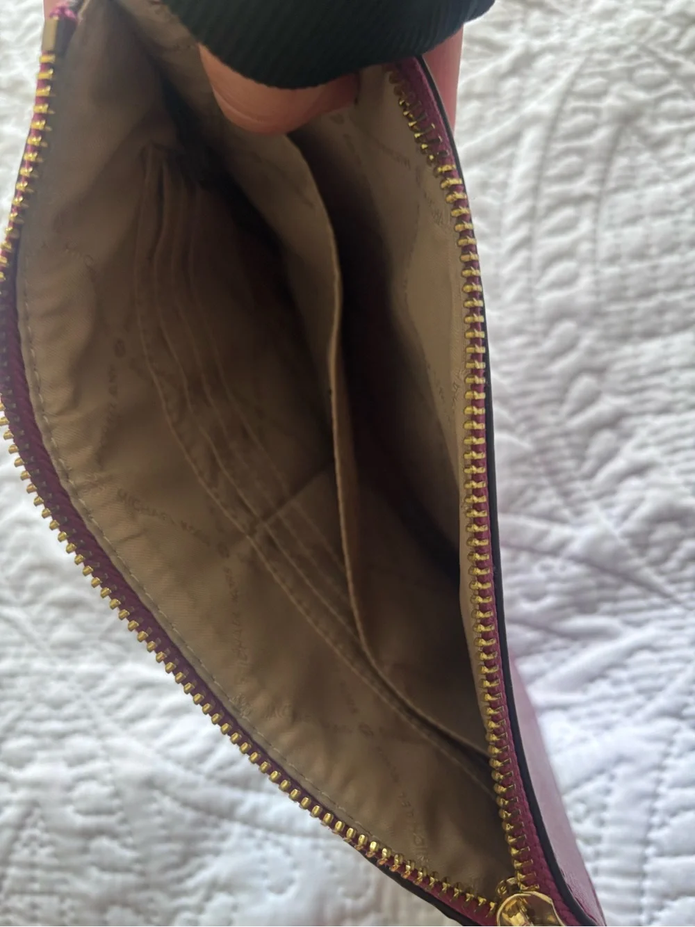 Michael Kors Plum Wristlet Clutch with Detachable Strap